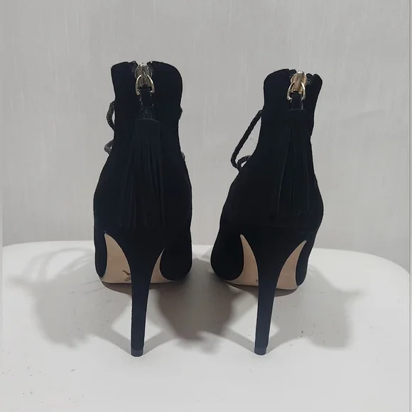 Nicole Miller Artelier Turin black leather suede Elegant Black Women's Heels - Picture 4 of 8